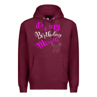 Burgundy it's my birthday month party Premium Hoodie - linhVisuals