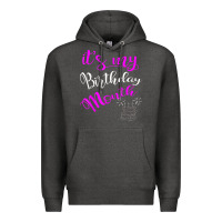 Charcoal Heather it's my birthday month party Premium Hoodie - linhVisuals