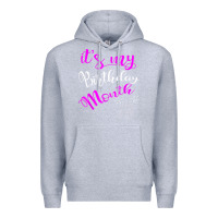 Heather Grey it's my birthday month party Premium Hoodie - linhVisuals