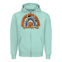 Seafoam Basketball Rainbow Zipper Hoodie - RanaPortraitStore