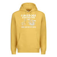 Antique Gold i like dogs and sloths and maybe 3 people funny animals Premium Hoodie - linhVisuals