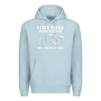 Blue Mist i like dogs and sloths and maybe 3 people funny animals Premium Hoodie - linhVisuals
