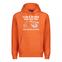 Carrot i like dogs and sloths and maybe 3 people funny animals Premium Hoodie - linhVisuals