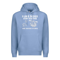 Colony Blue i like dogs and sloths and maybe 3 people funny animals Premium Hoodie - linhVisuals