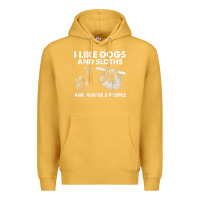 Mustard i like dogs and sloths and maybe 3 people funny animals Premium Hoodie - linhVisuals