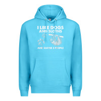 Ocean Blue i like dogs and sloths and maybe 3 people funny animals Premium Hoodie - linhVisuals