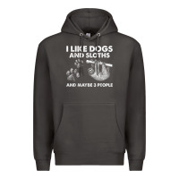 Smoke i like dogs and sloths and maybe 3 people funny animals Premium Hoodie - linhVisuals
