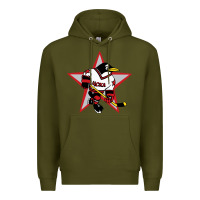 Army Green red penguin 1990's russian Premium Hoodie - linhVisuals