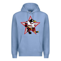 Colony Blue red penguin 1990's russian Premium Hoodie - linhVisuals