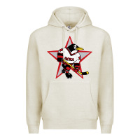 Oatmeal Heather red penguin 1990's russian Premium Hoodie - linhVisuals