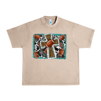 French Oak football cross aztec leopard background Urban Heavy Tee - RanaPortraitStore