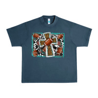 Midnight Navy football cross aztec leopard background Urban Heavy Tee - RanaPortraitStore