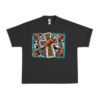 Pigment Black football cross aztec leopard background Urban Heavy Tee - RanaPortraitStore
