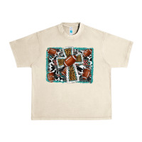 Sandshell football cross aztec leopard background Urban Heavy Tee - RanaPortraitStore
