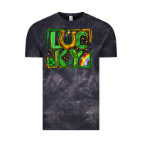 Cloud Black lucky horseshoe st patricks day leopard frame Vintage Tee - LillyAllenDesigns