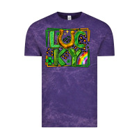 Cloud Purple lucky horseshoe st patricks day leopard frame Vintage Tee - LillyAllenDesigns