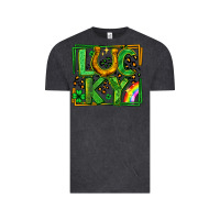Vintage Black lucky horseshoe st patricks day leopard frame Vintage Tee - LillyAllenDesigns