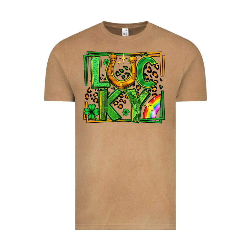 Lucky Horseshoe St Patricks Day Leopard Frame Vintage Tee by LillyAllenDesigns | Teevron