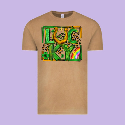 Lucky Horseshoe St Patricks Day Leopard Frame Vintage Tee Designed By Lillyallendesigns