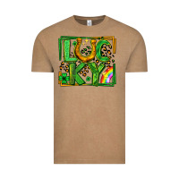 Vintage Coffee lucky horseshoe st patricks day leopard frame Vintage Tee - LillyAllenDesigns
