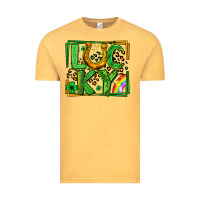 Vintage Mustard lucky horseshoe st patricks day leopard frame Vintage Tee - LillyAllenDesigns