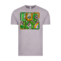 Vintage Zinc lucky horseshoe st patricks day leopard frame Vintage Tee - LillyAllenDesigns