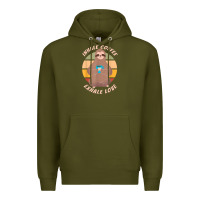 Army Green inhale coffee exhale love sloth namaste yoga lover Premium Hoodie - linhVisuals
