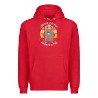 Red inhale coffee exhale love sloth namaste yoga lover Premium Hoodie - linhVisuals