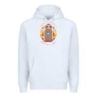 White inhale coffee exhale love sloth namaste yoga lover Premium Hoodie - linhVisuals