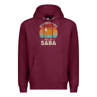 Burgundy mens my favorite people call me saba cute sloth lover grandpa premium Premium Hoodie - linhVisuals