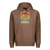 Chestnut mens my favorite people call me saba cute sloth lover grandpa premium Premium Hoodie - linhVisuals