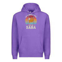 Purple mens my favorite people call me saba cute sloth lover grandpa premium Premium Hoodie - linhVisuals