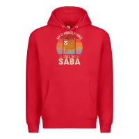 Red mens my favorite people call me saba cute sloth lover grandpa premium Premium Hoodie - linhVisuals