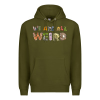 Army Green we are all weird Premium Hoodie - linhVisuals