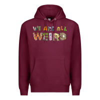 Burgundy we are all weird Premium Hoodie - linhVisuals