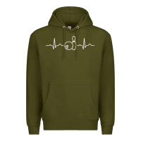Army Green bowling heartbeat bowler ecg bowling ball tournament gift sweatshirt Premium Hoodie - linhVisuals