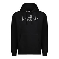 Black bowling heartbeat bowler ecg bowling ball tournament gift sweatshirt Premium Hoodie - linhVisuals