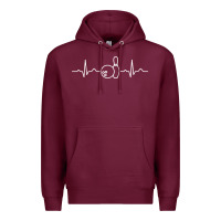 Burgundy bowling heartbeat bowler ecg bowling ball tournament gift sweatshirt Premium Hoodie - linhVisuals