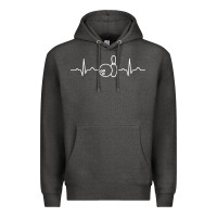 Charcoal Heather bowling heartbeat bowler ecg bowling ball tournament gift sweatshirt Premium Hoodie - linhVisuals