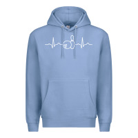 Colony Blue bowling heartbeat bowler ecg bowling ball tournament gift sweatshirt Premium Hoodie - linhVisuals