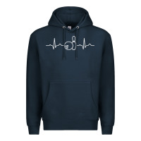 Navy bowling heartbeat bowler ecg bowling ball tournament gift sweatshirt Premium Hoodie - linhVisuals