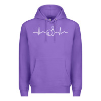 Purple bowling heartbeat bowler ecg bowling ball tournament gift sweatshirt Premium Hoodie - linhVisuals