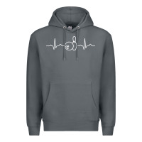 Rock bowling heartbeat bowler ecg bowling ball tournament gift sweatshirt Premium Hoodie - linhVisuals