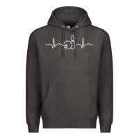 Smoke bowling heartbeat bowler ecg bowling ball tournament gift sweatshirt Premium Hoodie - linhVisuals