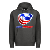 Charcoal Heather usa rugby Premium Hoodie - linhVisuals