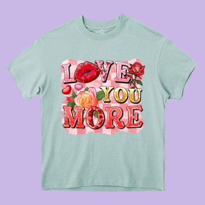 Love You More Heavy Core Tee Designed By Fadigitalartstudio