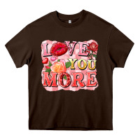 Chocolate Brown love you more Heavy Core Tee - FaDigitalArtStudio