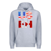 Heather Grey america canada Premium Hoodie - linhVisuals