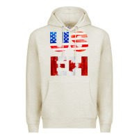 Oatmeal Heather america canada Premium Hoodie - linhVisuals
