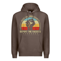 Coffee keep the immigrants deport the racists Premium Hoodie - linhVisuals
